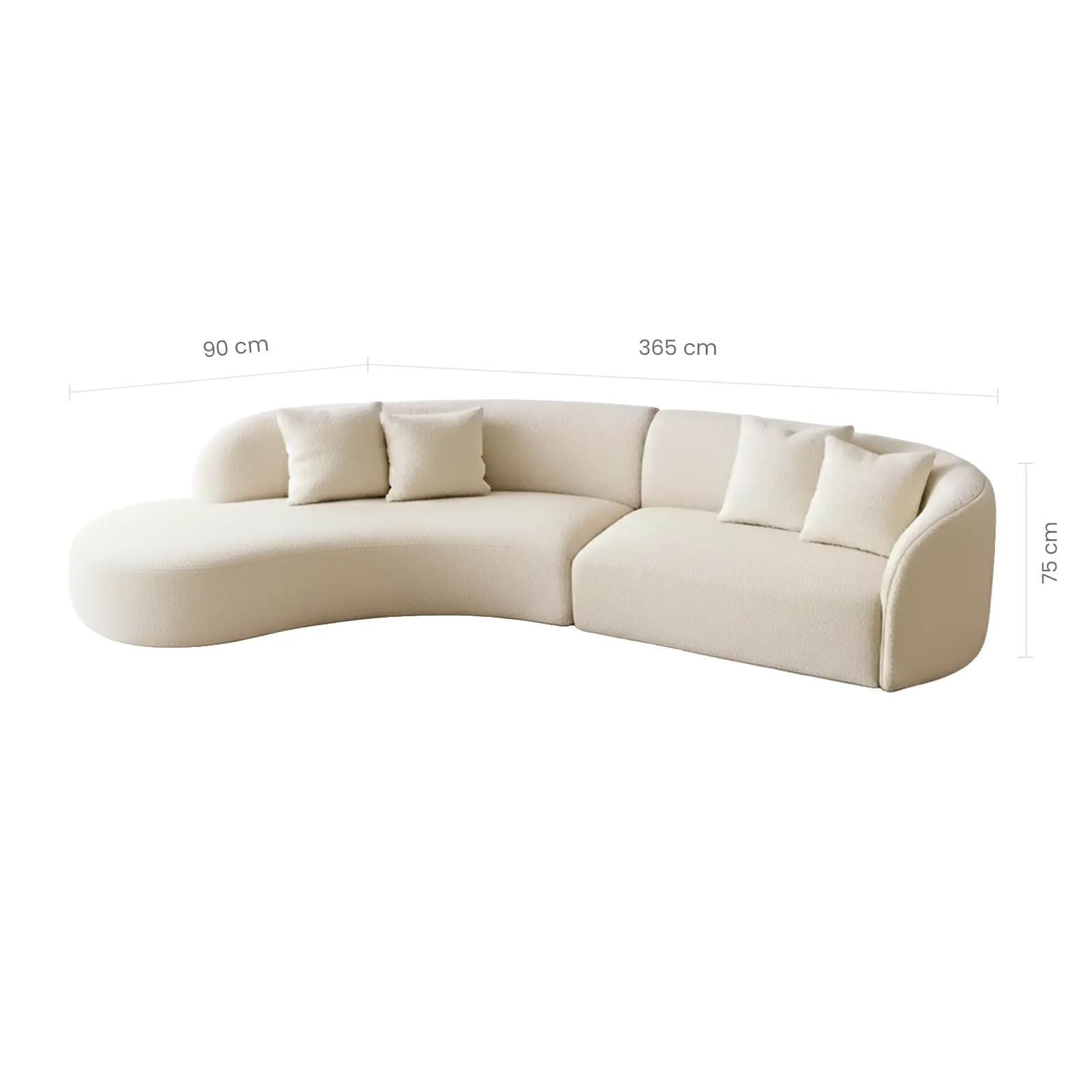 Elego Curved Fabric Sofa - Image 2