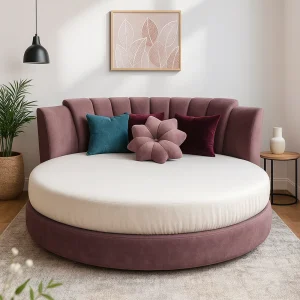 Novelle Round Velvet Bed