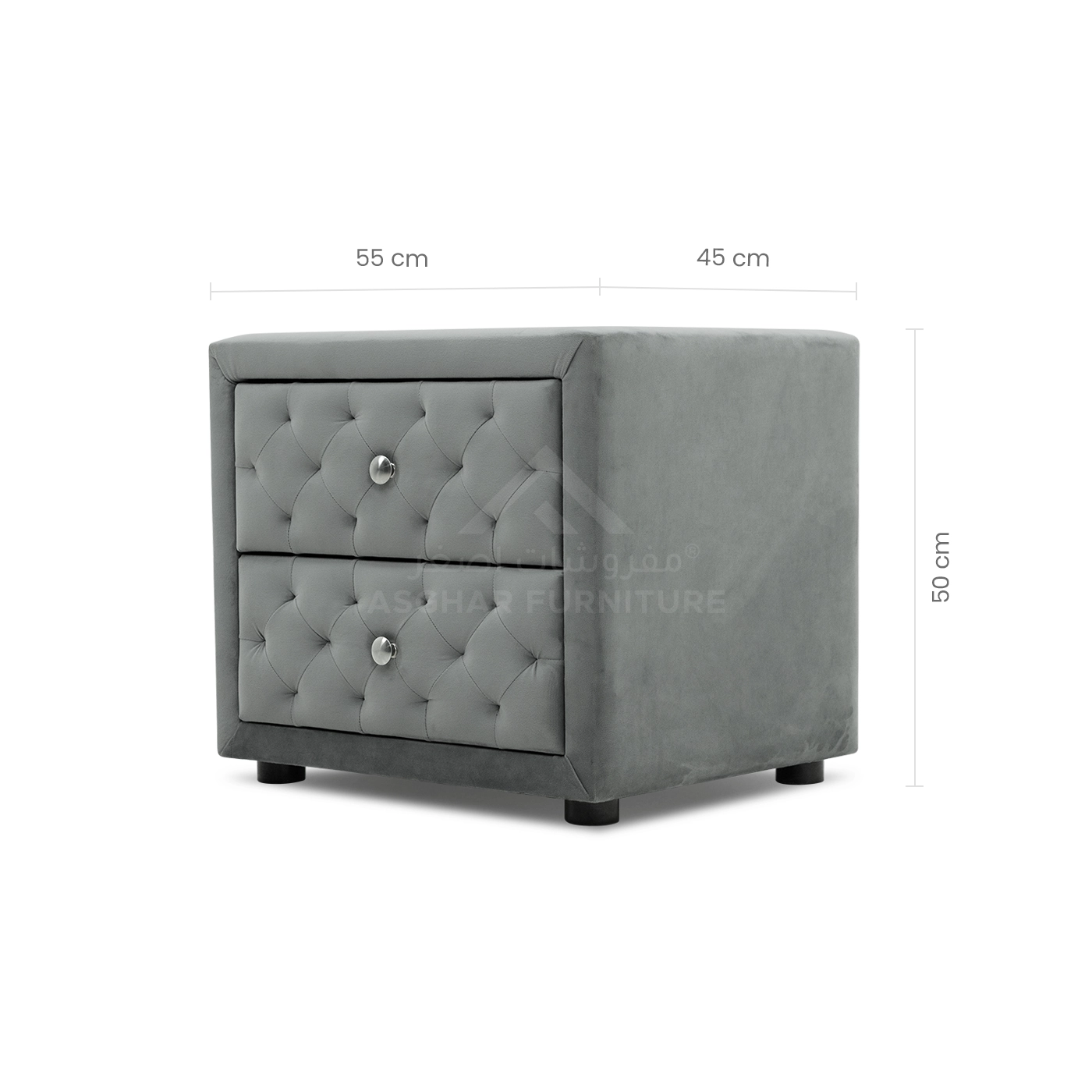 Diamond 2 Drawer Nightstand - Image 6